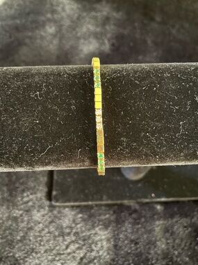 Vintage 14k gold Emerald and Diamond bracelet